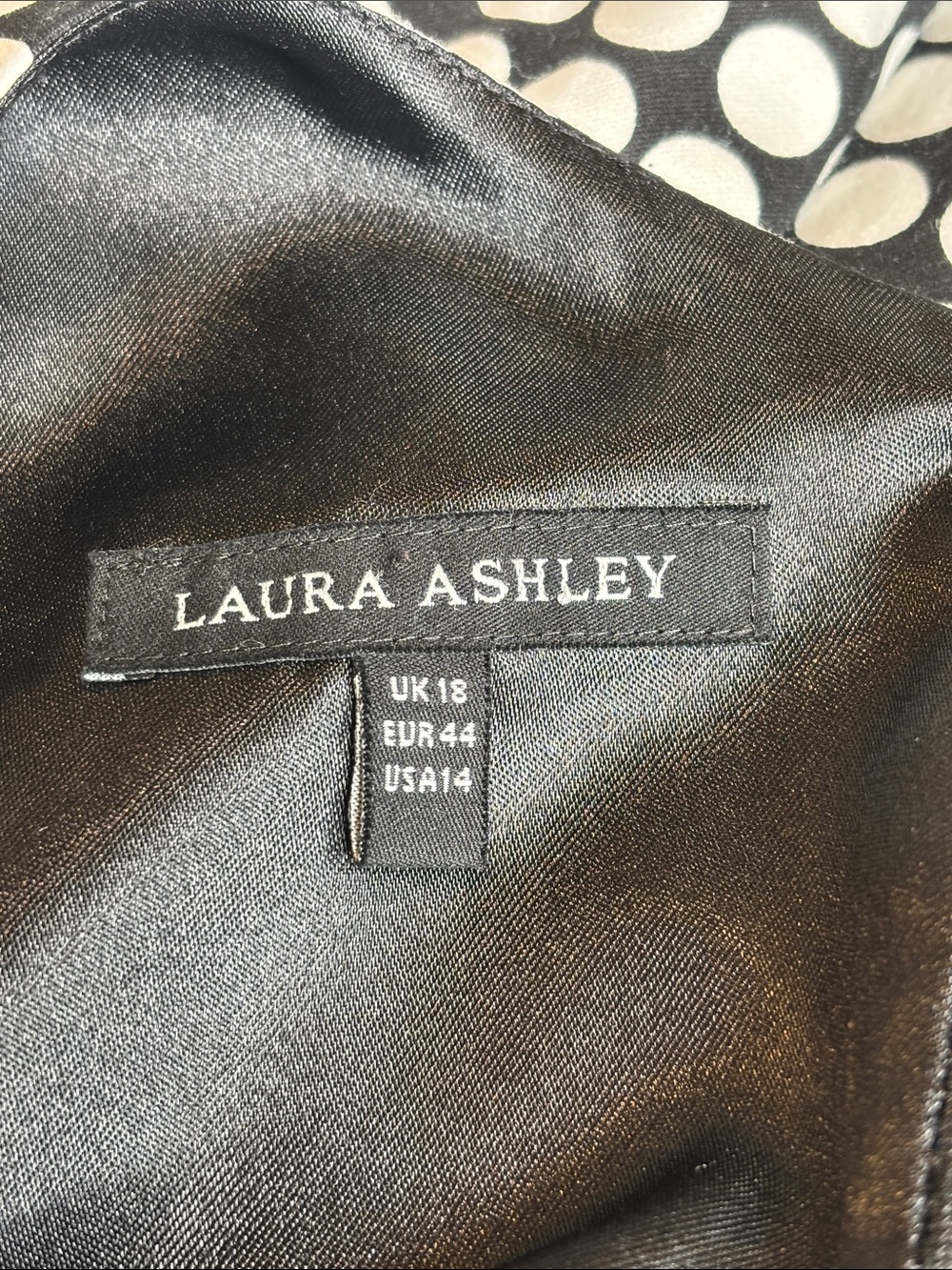 🖤 Laura Ashley Polka Dot Sheath Dress 14 Belted Lined Women's Classic 🤍 - Picture 6 of 14